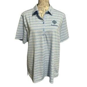 Vineyard Vines Womens‎ Performance Polo Golf Shirt Sz L Embroidered Blue Buffalo